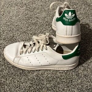 adidas Stan Smith White and Green Sneakers